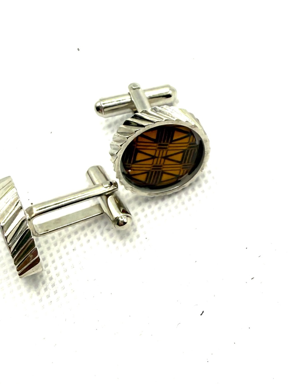 Plaid Inlay Cufflinks - Picture 2 of 2